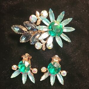 Vintage Judy Lee Floral Jewelry Set